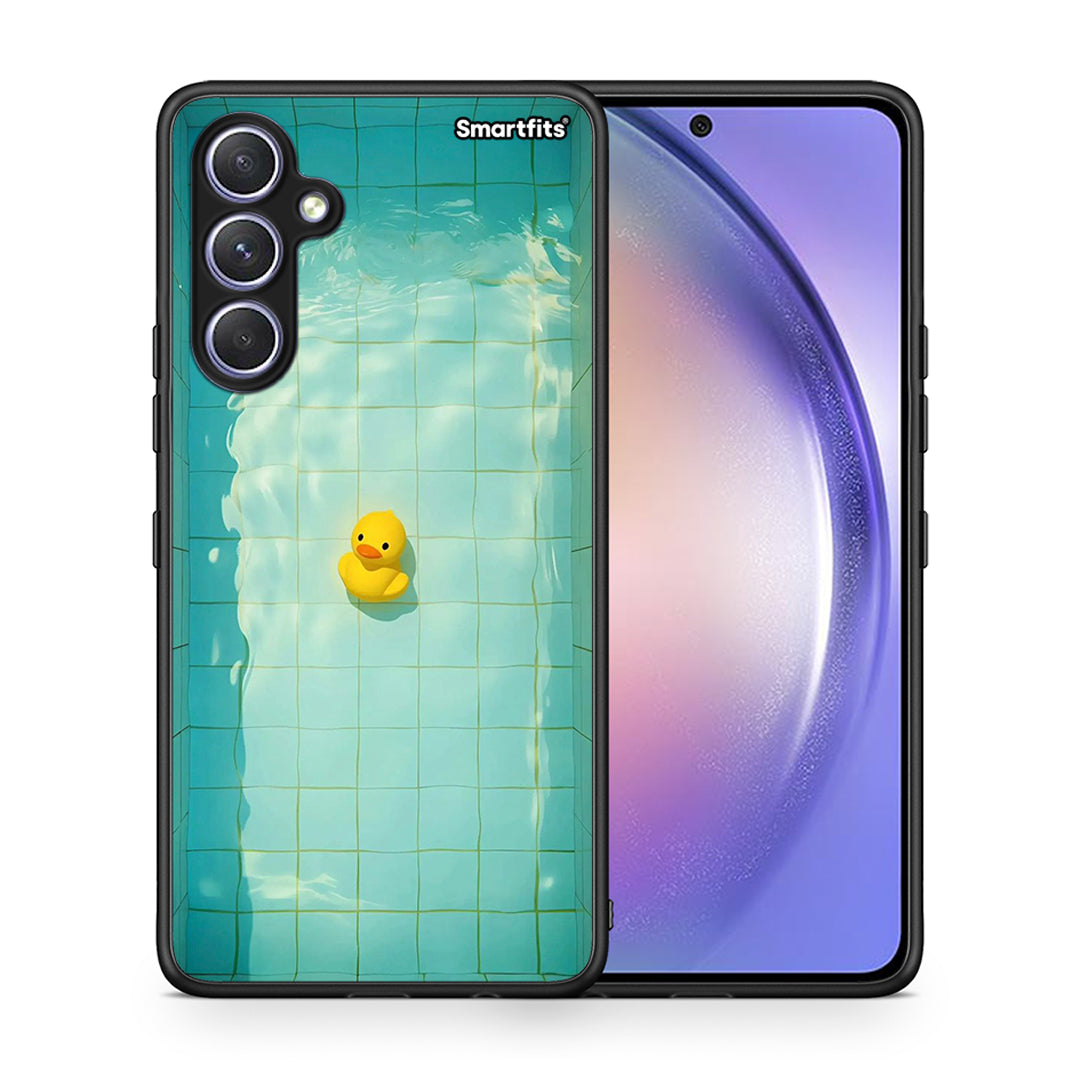 Θήκη Samsung Galaxy A54 Yellow Duck από τη Smartfits με σχέδιο στο πίσω μέρος και μαύρο περίβλημα | Samsung Galaxy A54 Yellow Duck Case with Colorful Back and Black Bezels