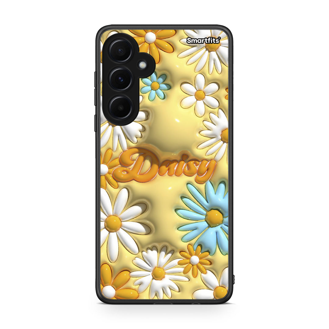 Samsung Galaxy A55 Bubble Daisies θήκη από τη Smartfits με σχέδιο στο πίσω μέρος και μαύρο περίβλημα | Smartphone case with colorful back and black bezels by Smartfits