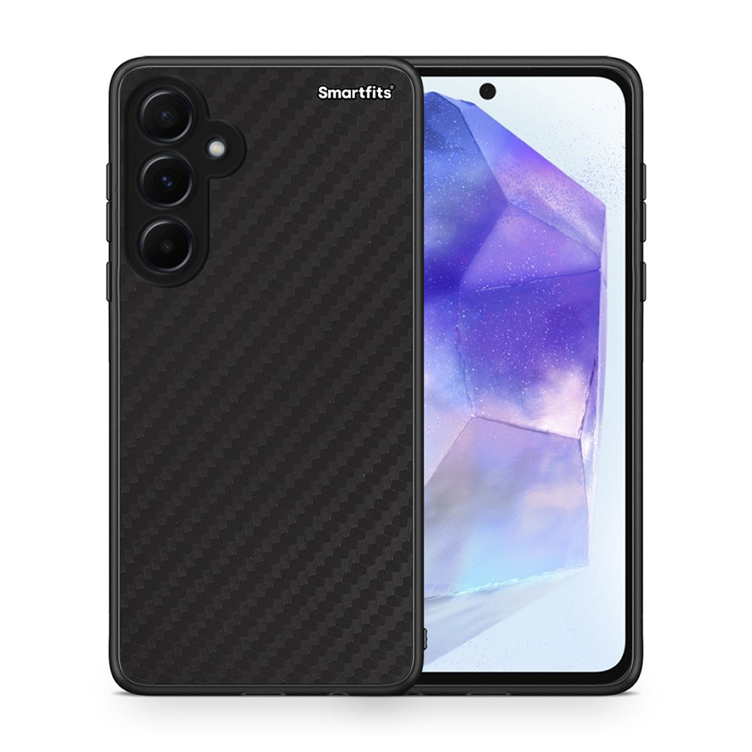 Θήκη Samsung Galaxy A55 Carbon Black από τη Smartfits με σχέδιο στο πίσω μέρος και μαύρο περίβλημα | Samsung Galaxy A55 Carbon Black case with colorful back and black bezels