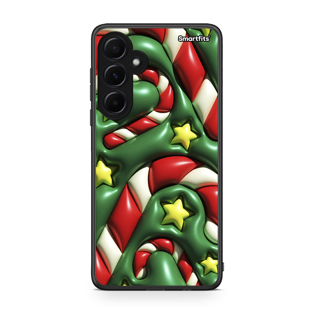 Samsung Galaxy A55 Christmas Bubbles θήκη από τη Smartfits με σχέδιο στο πίσω μέρος και μαύρο περίβλημα | Smartphone case with colorful back and black bezels by Smartfits