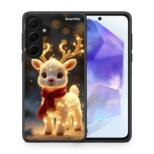 Θήκη Samsung Galaxy A55 Christmas Cutie από τη Smartfits με σχέδιο στο πίσω μέρος και μαύρο περίβλημα | Samsung Galaxy A55 Christmas Cutie case with colorful back and black bezels