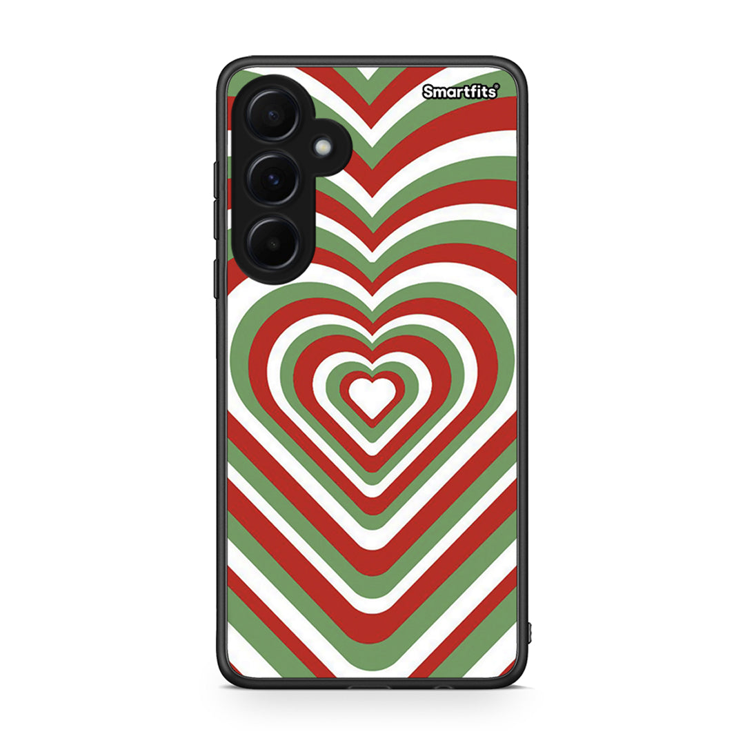 Samsung Galaxy A55 Christmas Hearts θήκη από τη Smartfits με σχέδιο στο πίσω μέρος και μαύρο περίβλημα | Smartphone case with colorful back and black bezels by Smartfits