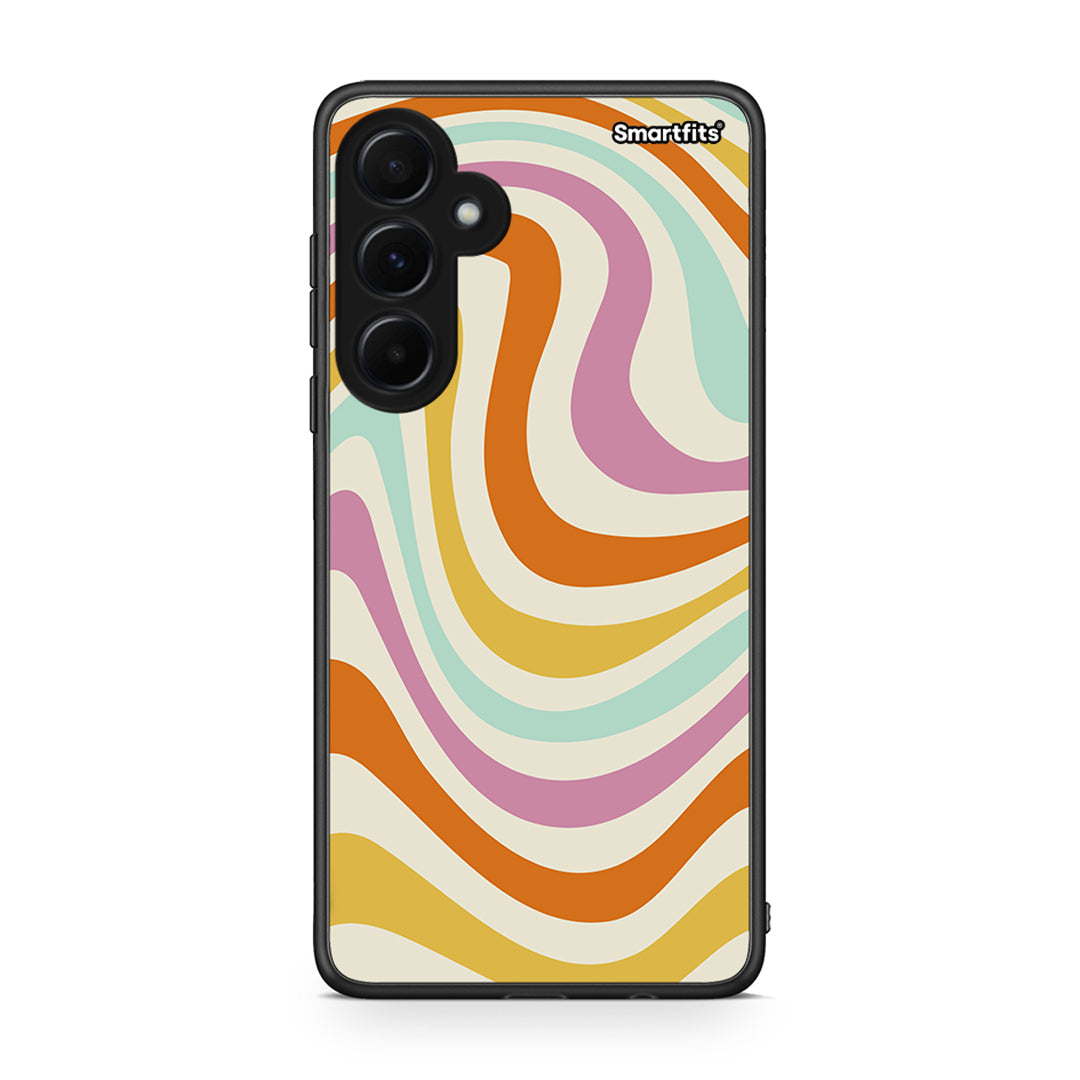 Samsung Galaxy A55 Colourful Waves θήκη από τη Smartfits με σχέδιο στο πίσω μέρος και μαύρο περίβλημα | Smartphone case with colorful back and black bezels by Smartfits