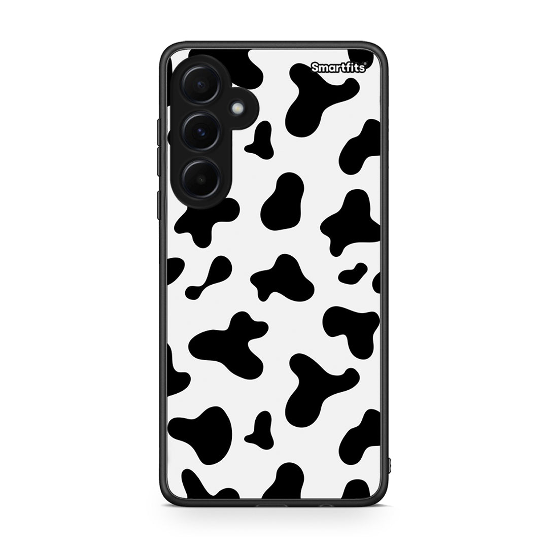 Samsung Galaxy A55 Cow Print θήκη από τη Smartfits με σχέδιο στο πίσω μέρος και μαύρο περίβλημα | Smartphone case with colorful back and black bezels by Smartfits