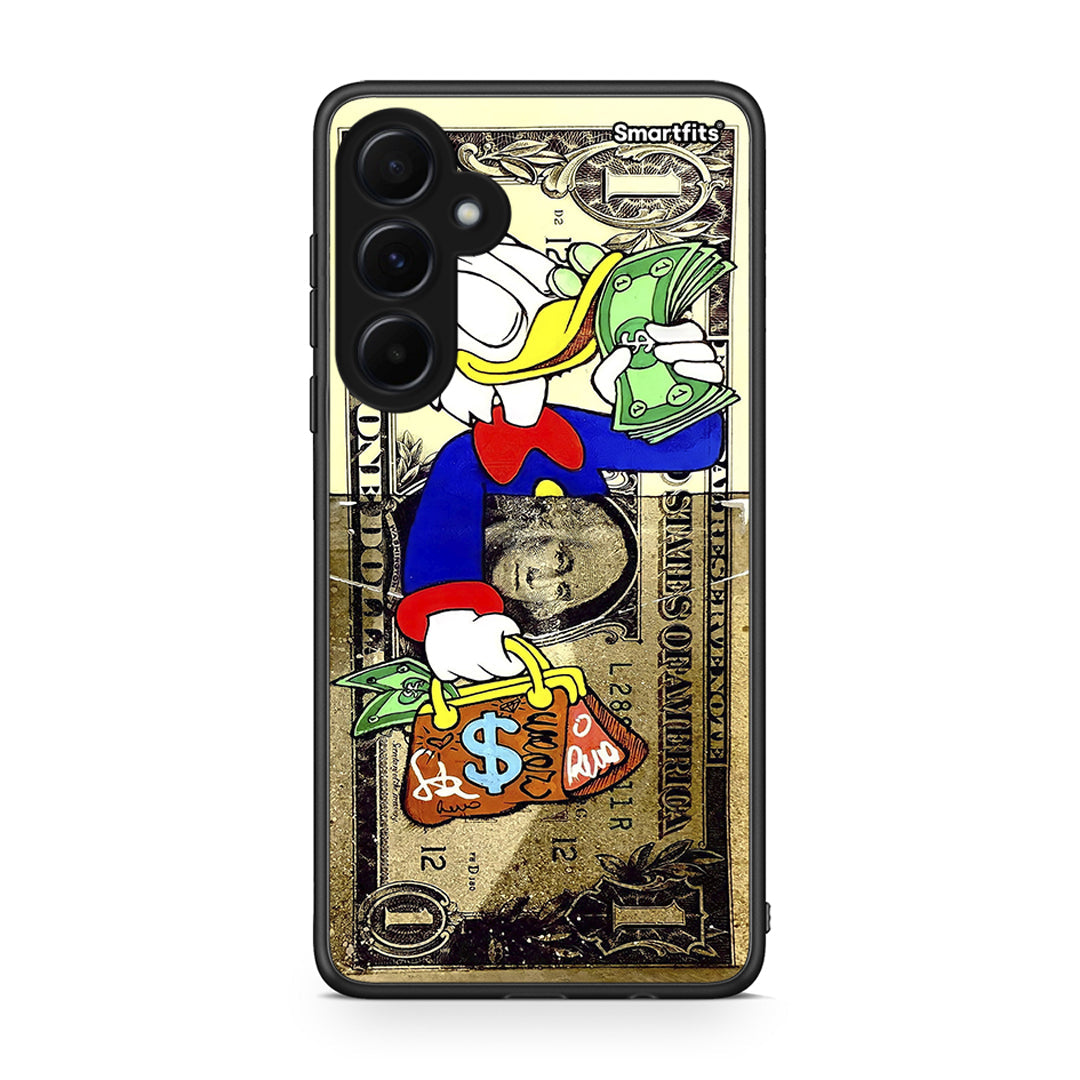 Samsung Galaxy A55 Duck Money Θήκη από τη Smartfits με σχέδιο στο πίσω μέρος και μαύρο περίβλημα | Smartphone case with colorful back and black bezels by Smartfits