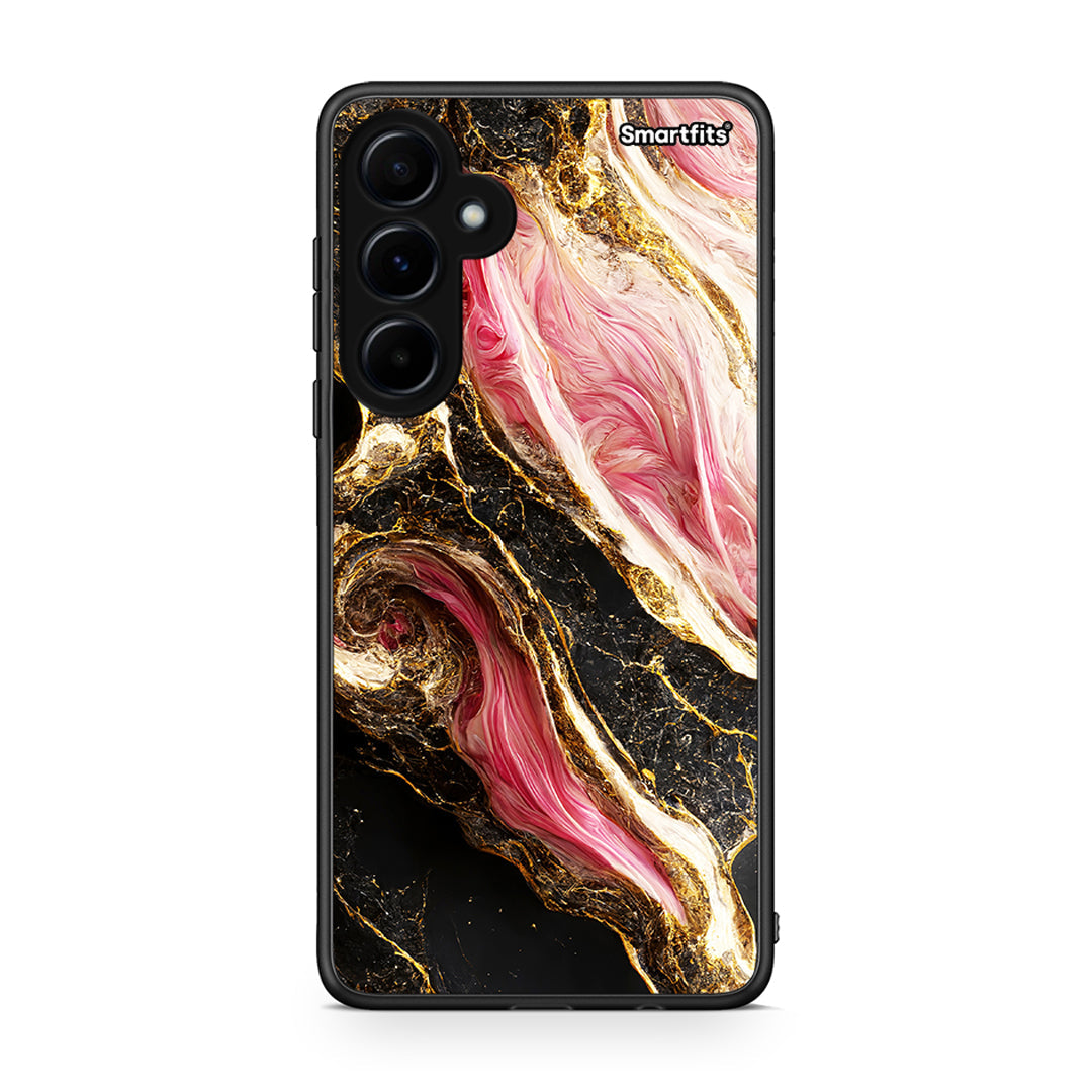 Samsung Galaxy A55 Glamorous Pink Marble θήκη από τη Smartfits με σχέδιο στο πίσω μέρος και μαύρο περίβλημα | Smartphone case with colorful back and black bezels by Smartfits