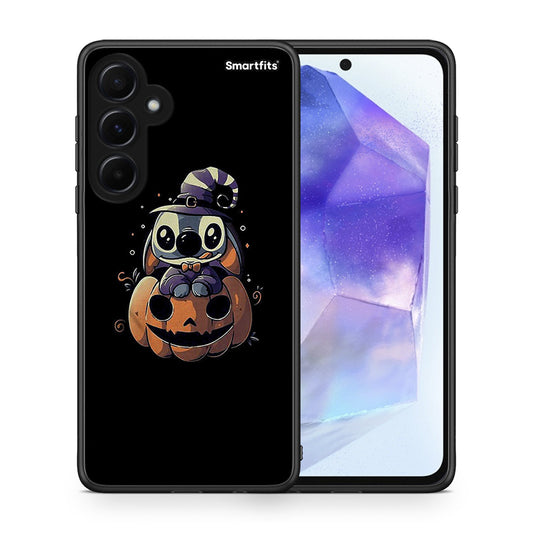 Θήκη Samsung Galaxy A55 Halloween Stitch από τη Smartfits με σχέδιο στο πίσω μέρος και μαύρο περίβλημα | Samsung Galaxy A55 Halloween Stitch case with colorful back and black bezels