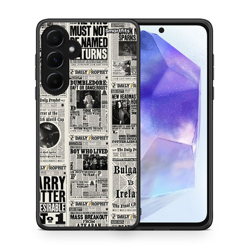Θήκη Samsung Galaxy A55 Harry Paper από τη Smartfits με σχέδιο στο πίσω μέρος και μαύρο περίβλημα | Samsung Galaxy A55 Harry Paper case with colorful back and black bezels