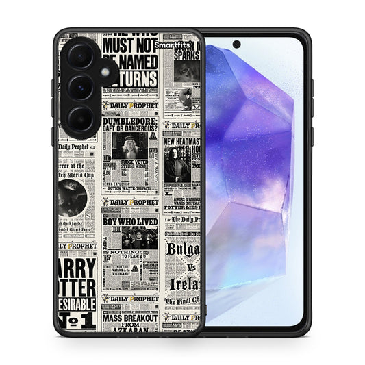 Θήκη Samsung Galaxy A55 Harry Paper από τη Smartfits με σχέδιο στο πίσω μέρος και μαύρο περίβλημα | Samsung Galaxy A55 Harry Paper case with colorful back and black bezels