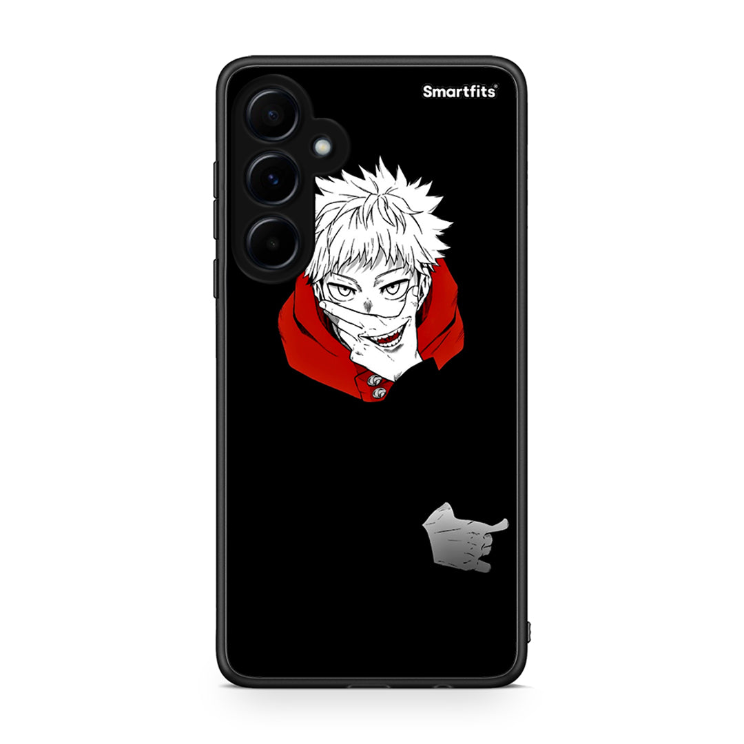 Samsung Galaxy A55 Itadori Anime θήκη από τη Smartfits με σχέδιο στο πίσω μέρος και μαύρο περίβλημα | Smartphone case with colorful back and black bezels by Smartfits