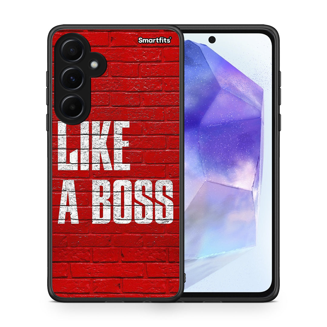 Θήκη Samsung Galaxy A55 Like A Boss από τη Smartfits με σχέδιο στο πίσω μέρος και μαύρο περίβλημα | Samsung Galaxy A55 Like A Boss case with colorful back and black bezels