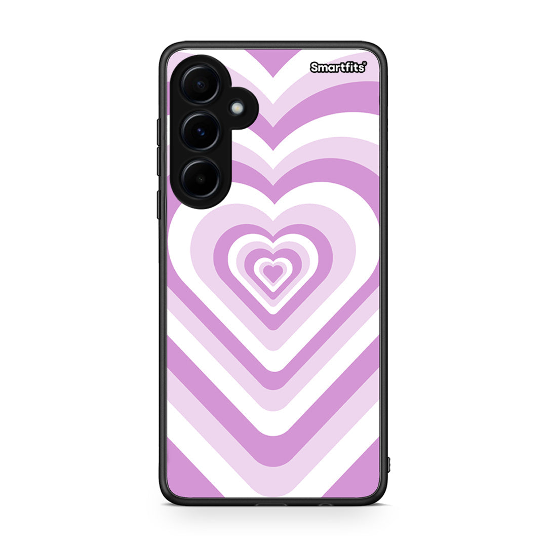 Samsung Galaxy A55 Lilac Hearts θήκη από τη Smartfits με σχέδιο στο πίσω μέρος και μαύρο περίβλημα | Smartphone case with colorful back and black bezels by Smartfits