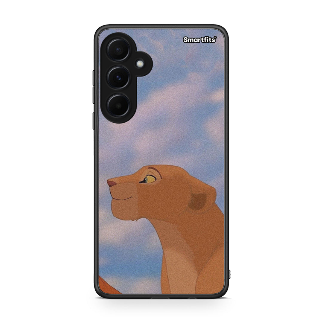 Samsung Galaxy A55 Lion Love 2 Θήκη Αγίου Βαλεντίνου από τη Smartfits με σχέδιο στο πίσω μέρος και μαύρο περίβλημα | Smartphone case with colorful back and black bezels by Smartfits