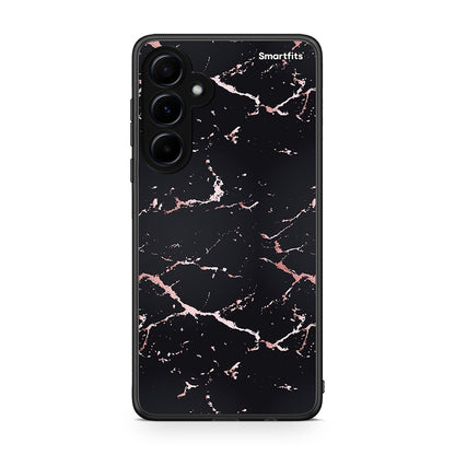 4 - Samsung Galaxy A55 Black Rosegold Marble case, cover, bumper
