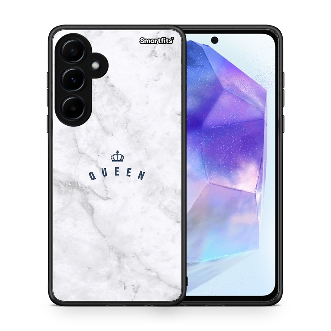 Θήκη Samsung Galaxy A55 Queen Marble από τη Smartfits με σχέδιο στο πίσω μέρος και μαύρο περίβλημα | Samsung Galaxy A55 Queen Marble case with colorful back and black bezels