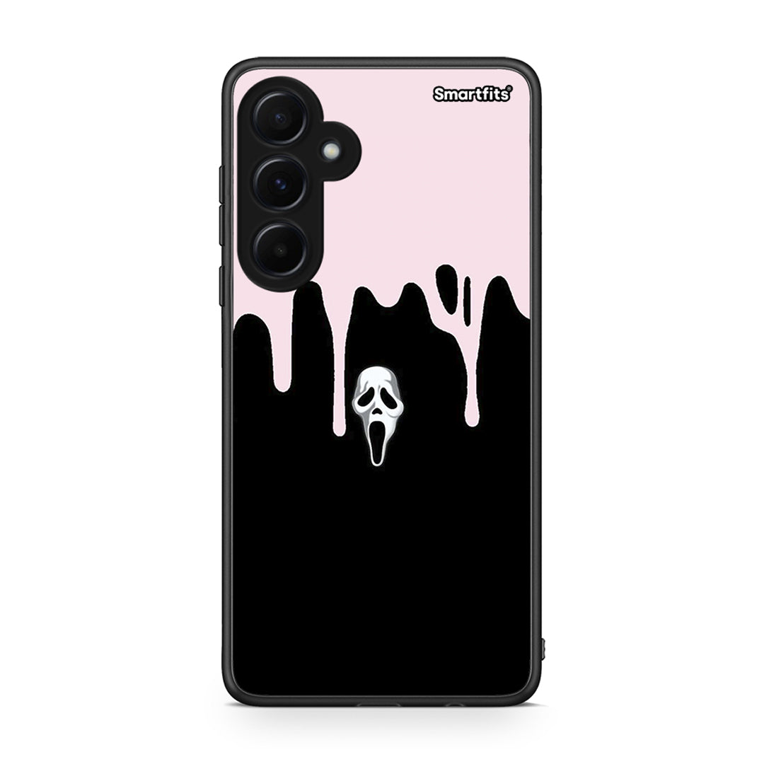 Samsung Galaxy A55 Melting Halloween Mask Θήκη από τη Smartfits με σχέδιο στο πίσω μέρος και μαύρο περίβλημα | Smartphone case with colorful back and black bezels by Smartfits