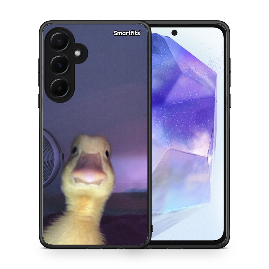 Θήκη Samsung Galaxy A55 Meme Duck από τη Smartfits με σχέδιο στο πίσω μέρος και μαύρο περίβλημα | Samsung Galaxy A55 Meme Duck case with colorful back and black bezels