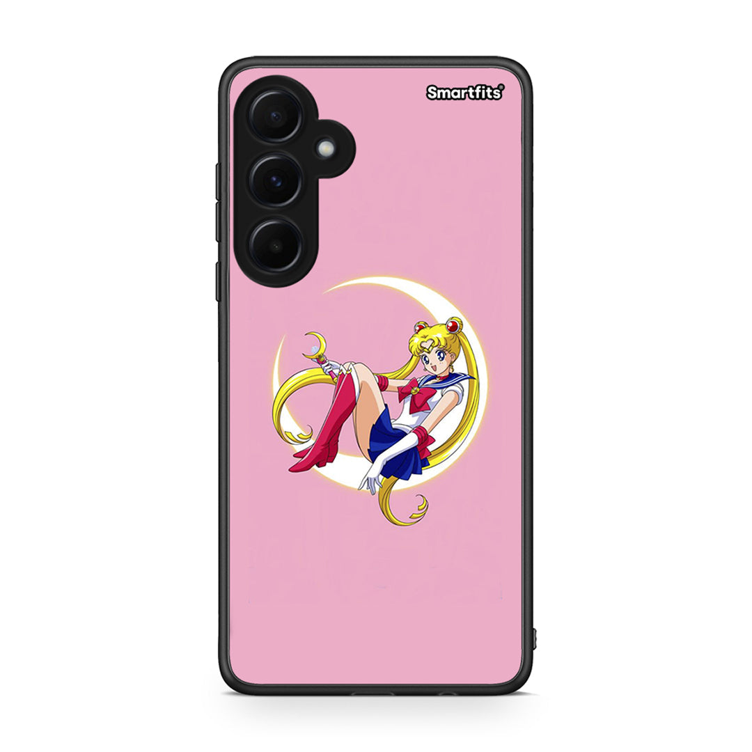 Samsung Galaxy A55 Moon Girl θήκη από τη Smartfits με σχέδιο στο πίσω μέρος και μαύρο περίβλημα | Smartphone case with colorful back and black bezels by Smartfits