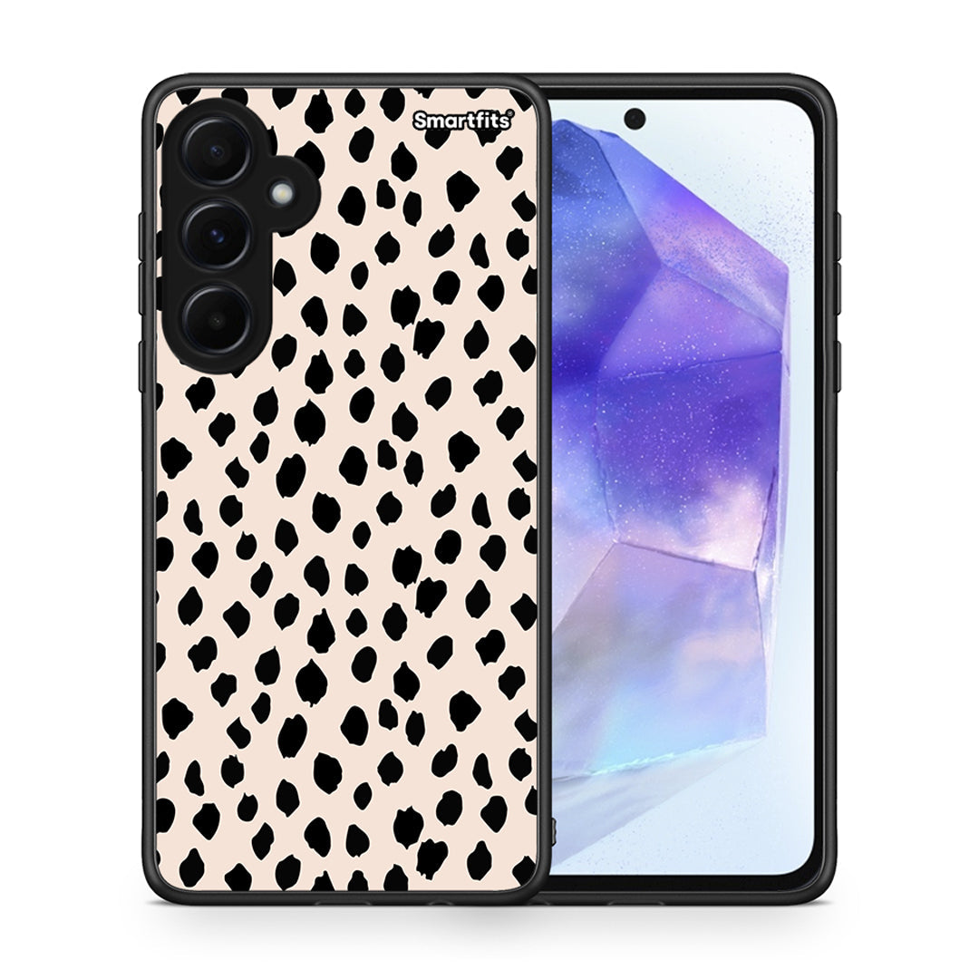 Θήκη Samsung Galaxy A55 New Polka Dots από τη Smartfits με σχέδιο στο πίσω μέρος και μαύρο περίβλημα | Samsung Galaxy A55 New Polka Dots case with colorful back and black bezels