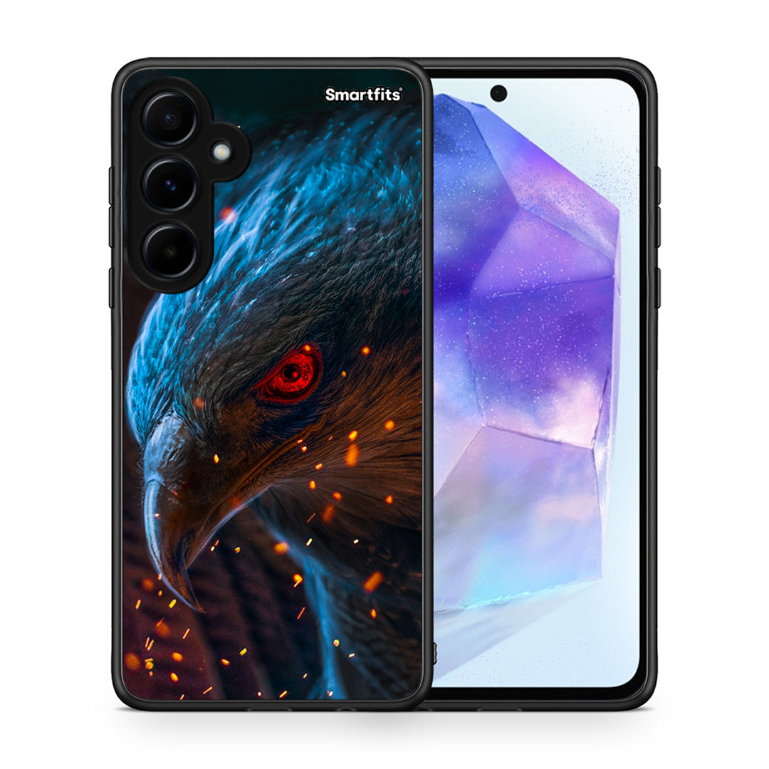 Θήκη Samsung Galaxy A55 Eagle PopArt από τη Smartfits με σχέδιο στο πίσω μέρος και μαύρο περίβλημα | Samsung Galaxy A55 Eagle PopArt case with colorful back and black bezels