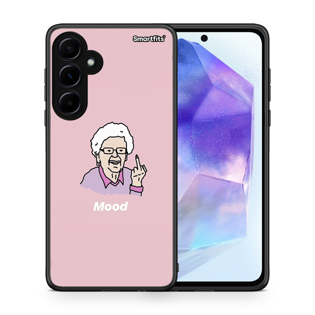 Θήκη Samsung Galaxy A55 Mood PopArt από τη Smartfits με σχέδιο στο πίσω μέρος και μαύρο περίβλημα | Samsung Galaxy A55 Mood PopArt case with colorful back and black bezels