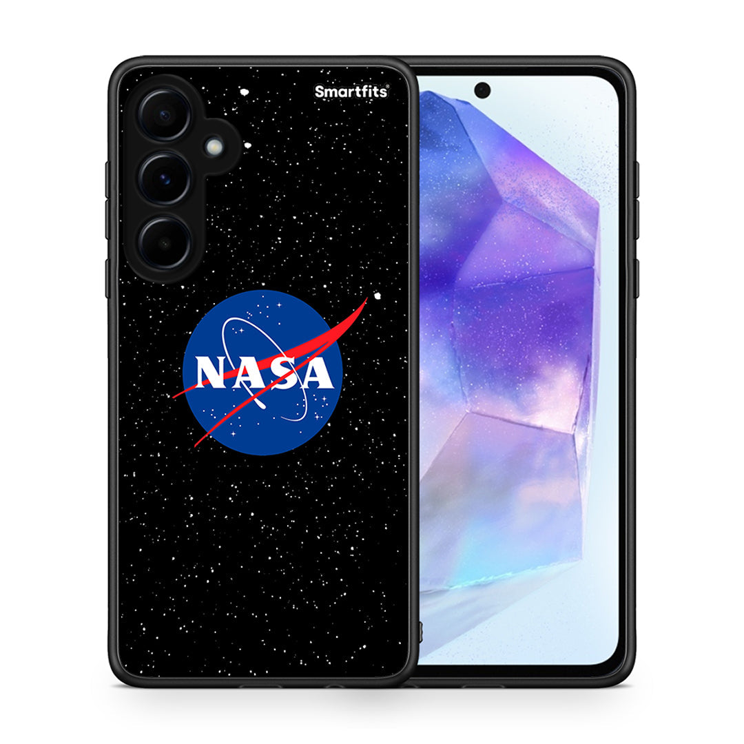 Θήκη Samsung Galaxy A55 NASA PopArt από τη Smartfits με σχέδιο στο πίσω μέρος και μαύρο περίβλημα | Samsung Galaxy A55 NASA PopArt case with colorful back and black bezels