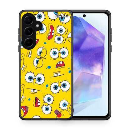 Θήκη Samsung Galaxy A55 Sponge PopArt από τη Smartfits με σχέδιο στο πίσω μέρος και μαύρο περίβλημα | Samsung Galaxy A55 Sponge PopArt case with colorful back and black bezels