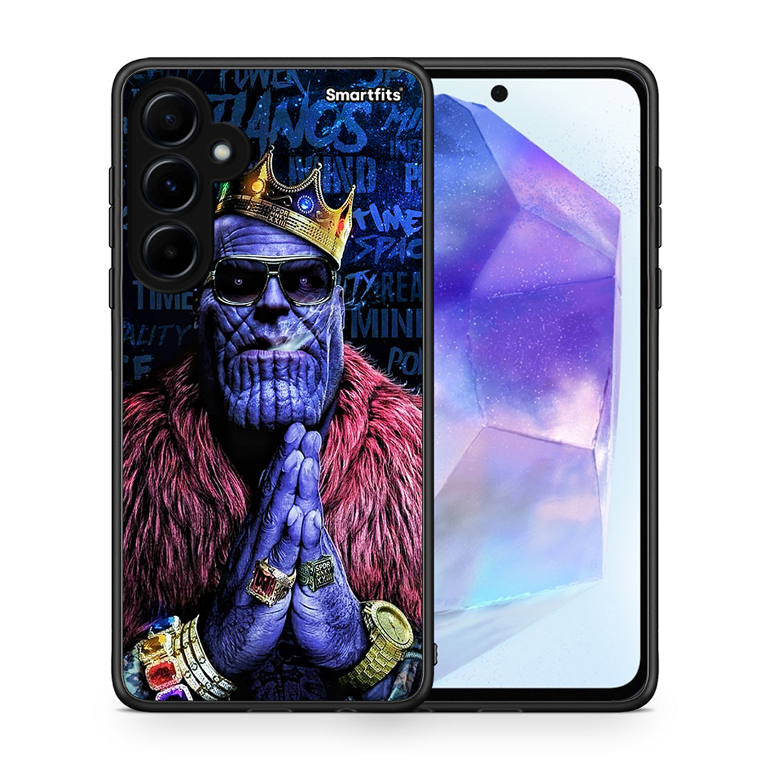 Θήκη Samsung Galaxy A55 Thanos PopArt από τη Smartfits με σχέδιο στο πίσω μέρος και μαύρο περίβλημα | Samsung Galaxy A55 Thanos PopArt case with colorful back and black bezels