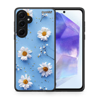 Thumbnail for Θήκη Samsung Galaxy A55 Real Daisies από τη Smartfits με σχέδιο στο πίσω μέρος και μαύρο περίβλημα | Samsung Galaxy A55 Real Daisies case with colorful back and black bezels