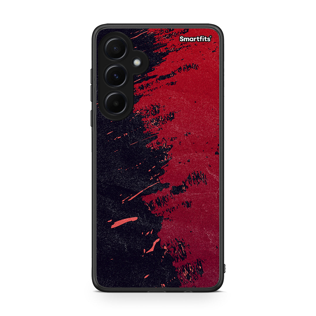 Samsung Galaxy A55 Red Paint Θήκη Αγίου Βαλεντίνου από τη Smartfits με σχέδιο στο πίσω μέρος και μαύρο περίβλημα | Smartphone case with colorful back and black bezels by Smartfits