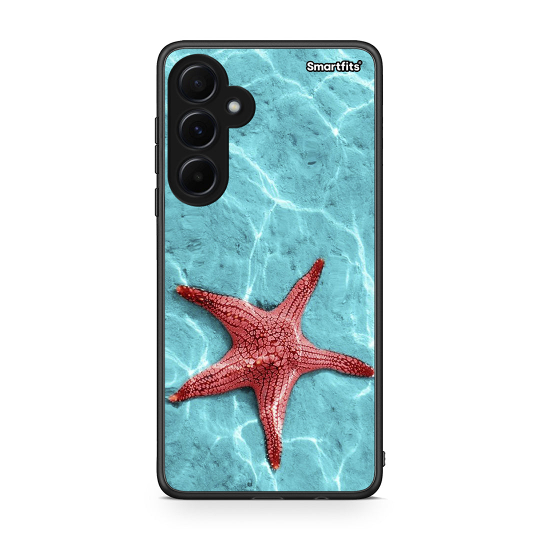 Samsung Galaxy A55 Red Starfish Θήκη από τη Smartfits με σχέδιο στο πίσω μέρος και μαύρο περίβλημα | Smartphone case with colorful back and black bezels by Smartfits