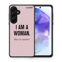 Thumbnail for Θήκη Samsung Galaxy A55 Superpower Woman από τη Smartfits με σχέδιο στο πίσω μέρος και μαύρο περίβλημα | Samsung Galaxy A55 Superpower Woman case with colorful back and black bezels