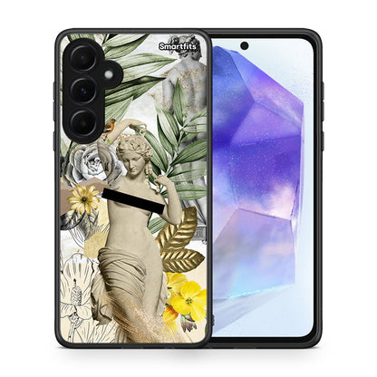 Θήκη Samsung Galaxy A55 Woman Statue από τη Smartfits με σχέδιο στο πίσω μέρος και μαύρο περίβλημα | Samsung Galaxy A55 Woman Statue case with colorful back and black bezels