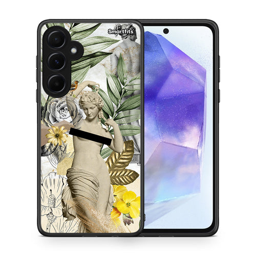 Θήκη Samsung Galaxy A55 Woman Statue από τη Smartfits με σχέδιο στο πίσω μέρος και μαύρο περίβλημα | Samsung Galaxy A55 Woman Statue case with colorful back and black bezels