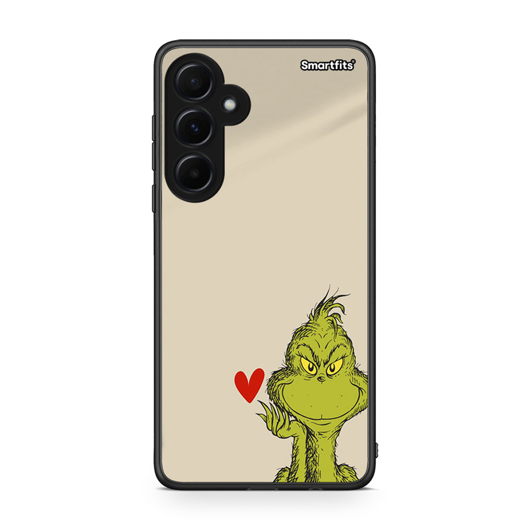 Samsung Galaxy A55 Xmas Grinch θήκη από τη Smartfits με σχέδιο στο πίσω μέρος και μαύρο περίβλημα | Smartphone case with colorful back and black bezels by Smartfits