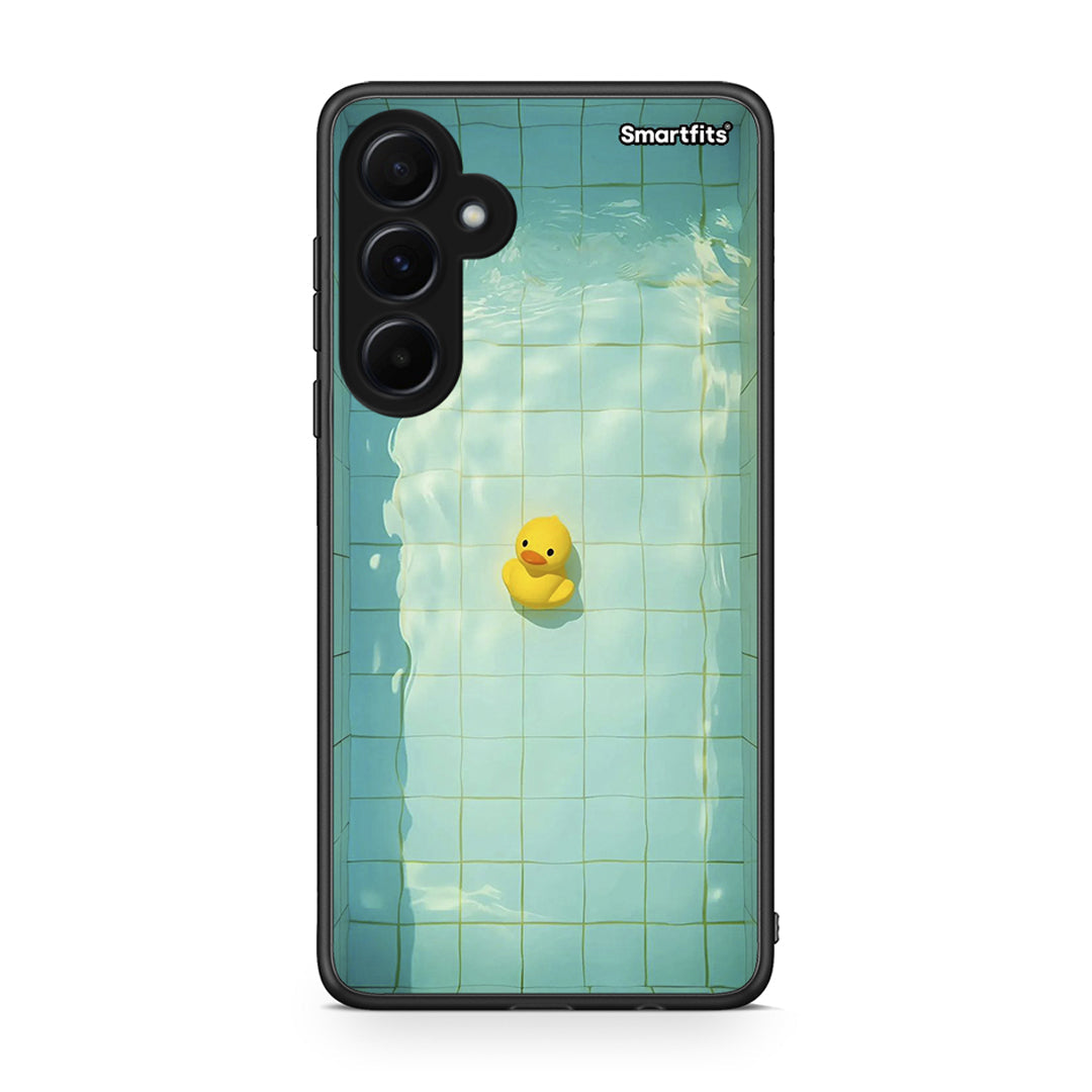 Samsung Galaxy A55 Yellow Duck θήκη από τη Smartfits με σχέδιο στο πίσω μέρος και μαύρο περίβλημα | Smartphone case with colorful back and black bezels by Smartfits