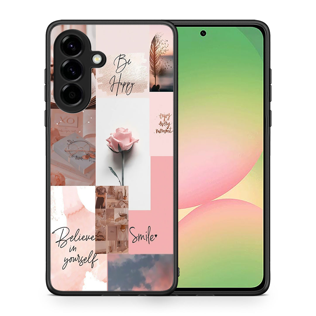 Θήκη Samsung Galaxy A56 Aesthetic Collage από τη Smartfits με σχέδιο στο πίσω μέρος και μαύρο περίβλημα | Samsung Galaxy A56 Aesthetic Collage case with colorful back and black bezels