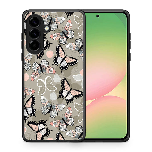 Θήκη Samsung Galaxy A56 Butterflies Boho από τη Smartfits με σχέδιο στο πίσω μέρος και μαύρο περίβλημα | Samsung Galaxy A56 Butterflies Boho case with colorful back and black bezels