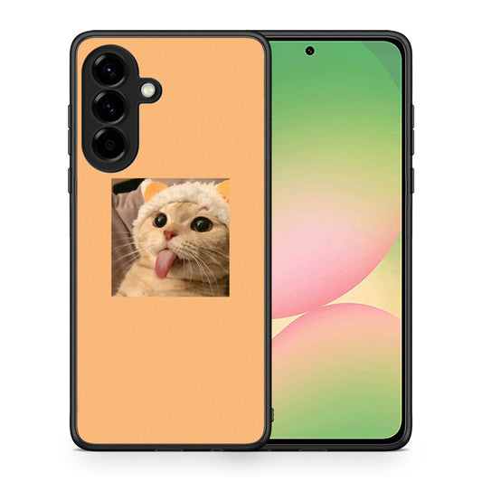 Θήκη Samsung Galaxy A56 Cat Tongue από τη Smartfits με σχέδιο στο πίσω μέρος και μαύρο περίβλημα | Samsung Galaxy A56 Cat Tongue case with colorful back and black bezels