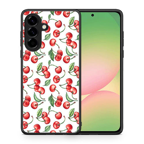 Θήκη Samsung Galaxy A56 Cherry Summer από τη Smartfits με σχέδιο στο πίσω μέρος και μαύρο περίβλημα | Samsung Galaxy A56 Cherry Summer case with colorful back and black bezels