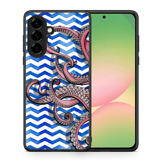Θήκη Samsung Galaxy A56 Chevron Devilfish από τη Smartfits με σχέδιο στο πίσω μέρος και μαύρο περίβλημα | Samsung Galaxy A56 Chevron Devilfish case with colorful back and black bezels