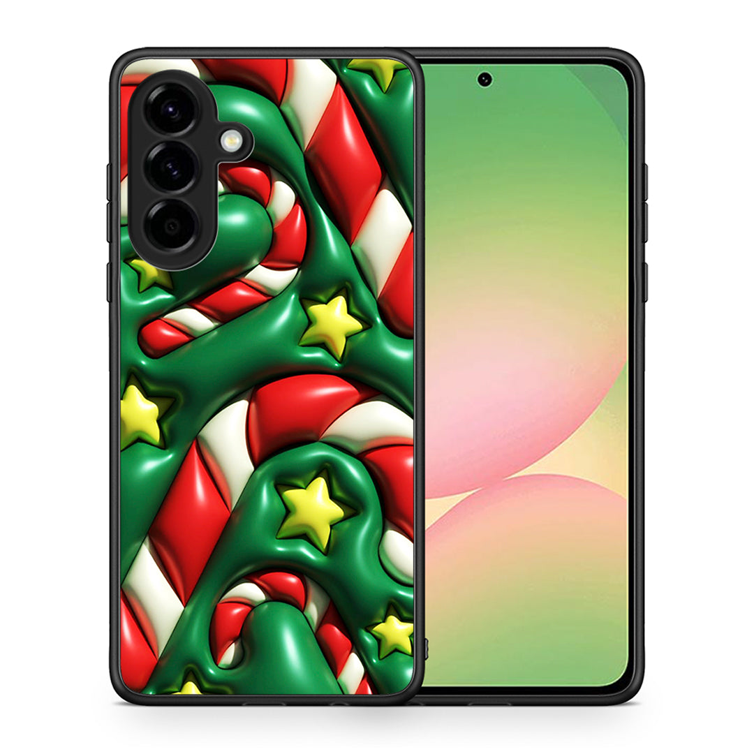 Θήκη Samsung Galaxy A56 Christmas Bubbles από τη Smartfits με σχέδιο στο πίσω μέρος και μαύρο περίβλημα | Samsung Galaxy A56 Christmas Bubbles case with colorful back and black bezels
