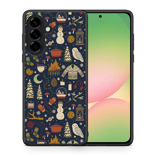 Θήκη Samsung Galaxy A56 Christmas Elements από τη Smartfits με σχέδιο στο πίσω μέρος και μαύρο περίβλημα | Samsung Galaxy A56 Christmas Elements case with colorful back and black bezels