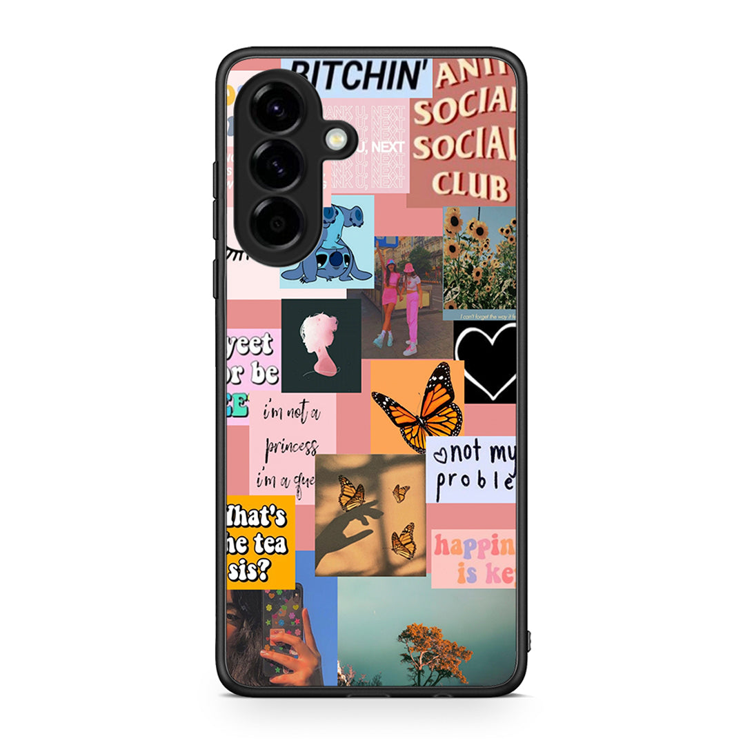 Samsung Galaxy A56 Collage Bitchin Θήκη Αγίου Βαλεντίνου από τη Smartfits με σχέδιο στο πίσω μέρος και μαύρο περίβλημα | Smartphone case with colorful back and black bezels by Smartfits