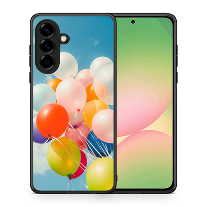 Θήκη Samsung Galaxy A56 Colorful Balloons από τη Smartfits με σχέδιο στο πίσω μέρος και μαύρο περίβλημα | Samsung Galaxy A56 Colorful Balloons case with colorful back and black bezels