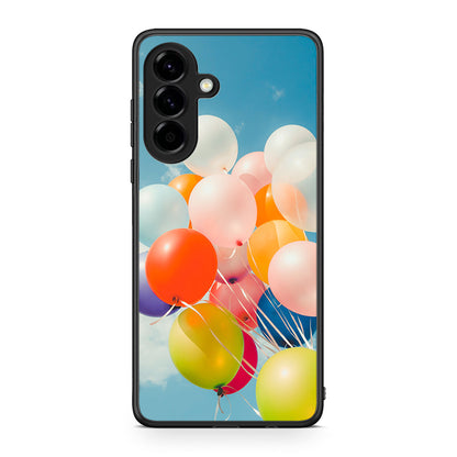 Samsung Galaxy A56 Colorful Balloons θήκη από τη Smartfits με σχέδιο στο πίσω μέρος και μαύρο περίβλημα | Smartphone case with colorful back and black bezels by Smartfits