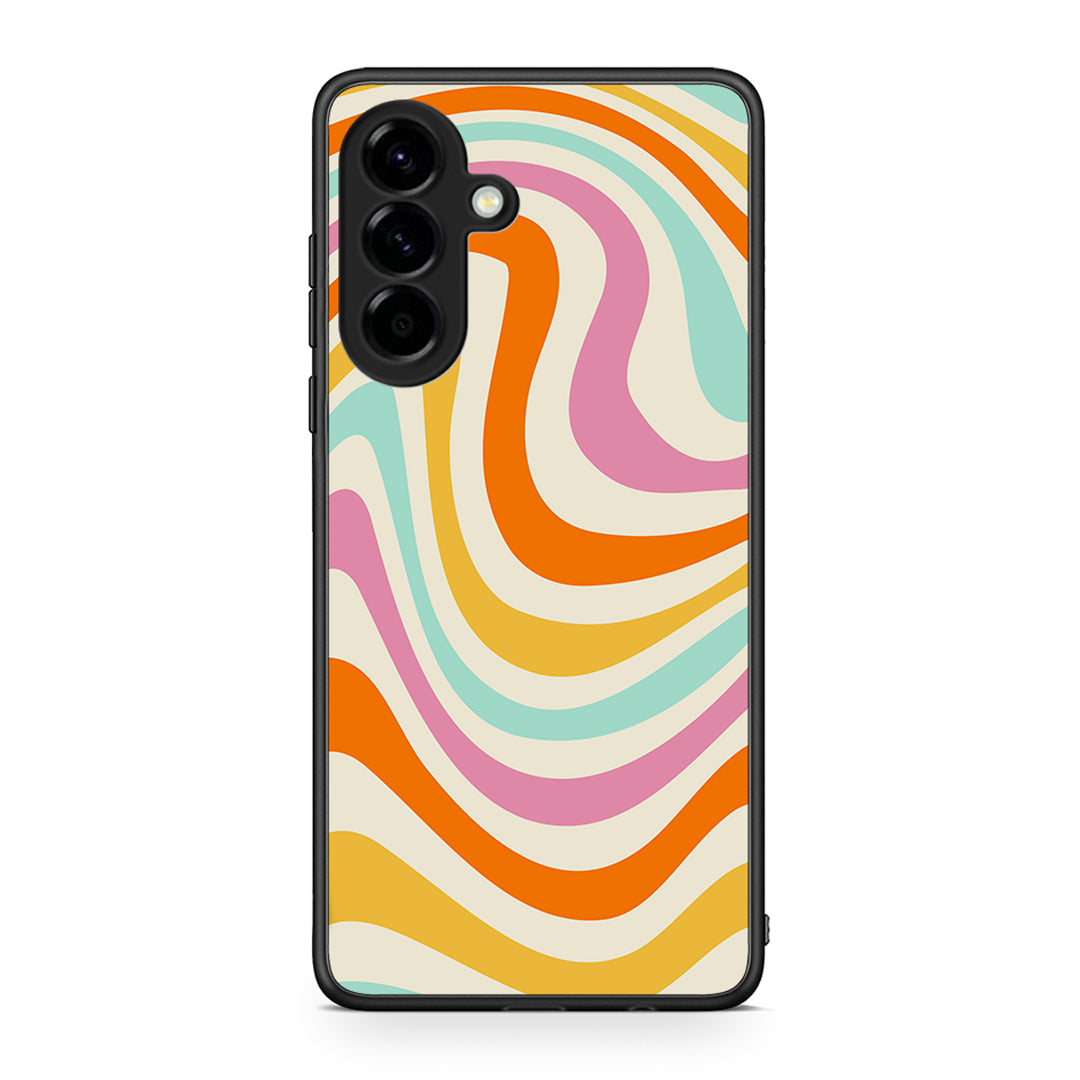 Samsung Galaxy A56 Colourful Waves θήκη από τη Smartfits με σχέδιο στο πίσω μέρος και μαύρο περίβλημα | Smartphone case with colorful back and black bezels by Smartfits