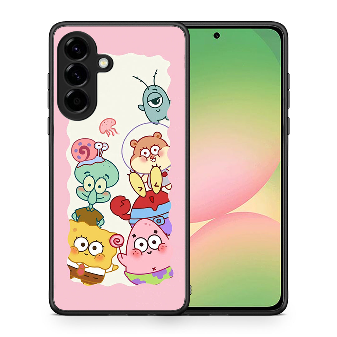 Θήκη Samsung Galaxy A56 Cute Companion από τη Smartfits με σχέδιο στο πίσω μέρος και μαύρο περίβλημα | Samsung Galaxy A56 Cute Companion case with colorful back and black bezels