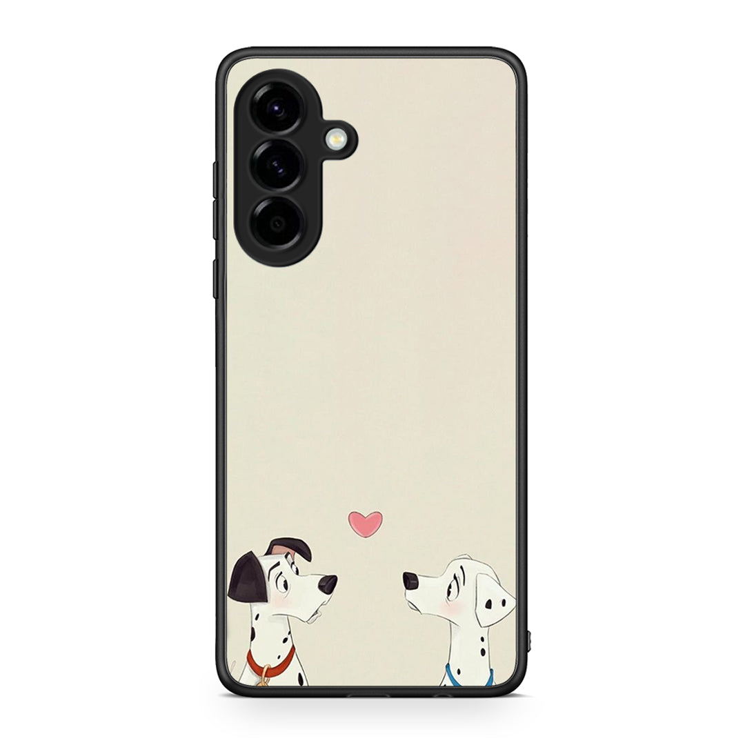 Samsung Galaxy A56 Dalmatians Love θήκη από τη Smartfits με σχέδιο στο πίσω μέρος και μαύρο περίβλημα | Smartphone case with colorful back and black bezels by Smartfits