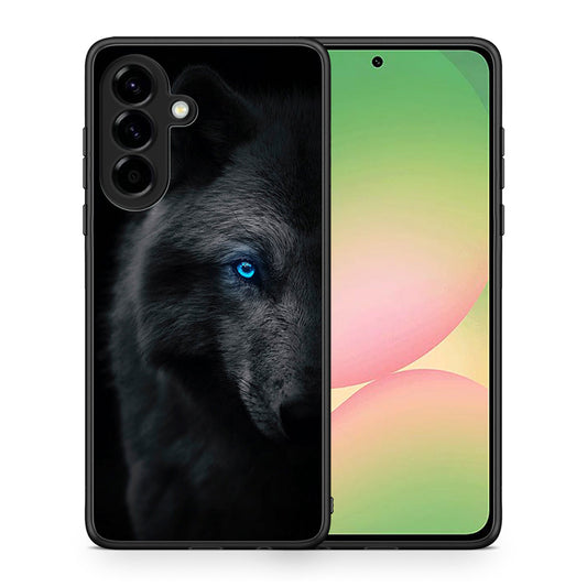 Θήκη Samsung Galaxy A56 Dark Wolf από τη Smartfits με σχέδιο στο πίσω μέρος και μαύρο περίβλημα | Samsung Galaxy A56 Dark Wolf case with colorful back and black bezels